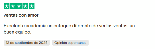 Testimonio truspilot positivo Nomadic Closer Academy