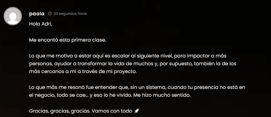 Reacciones de asistentes a la primera clase de la formación gratuita Cimientos