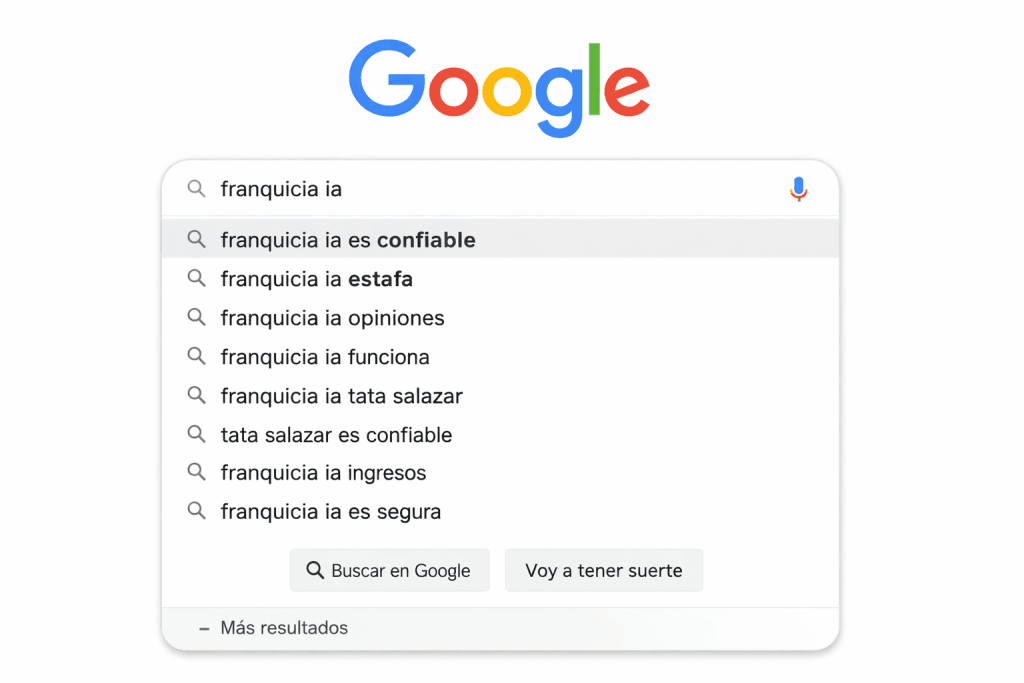 búsquedas en google franquicia ia es confiable y franquicia ia estafa