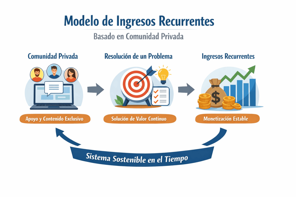 modelo ingresos recurrentes comunidad privada