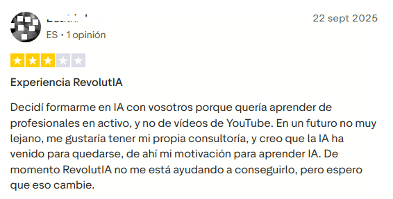 opiniones negativas revolutia ia pro críticas alumnos