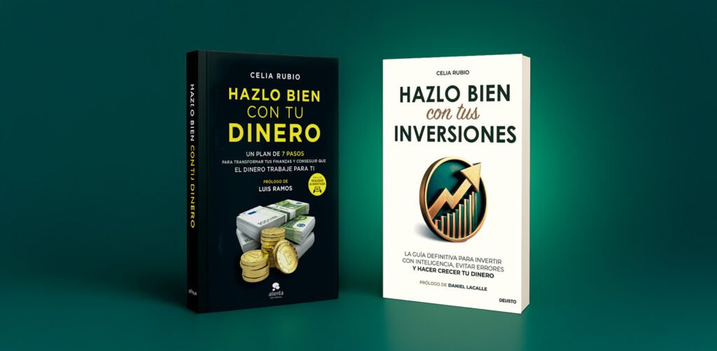 Imagen de las portadas de los dos libros de Celia Rubio