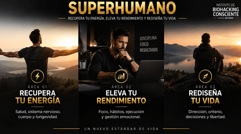 Las tres áreas del programa Superhumano de Miguel Navarro: energía, rendimiento y vida